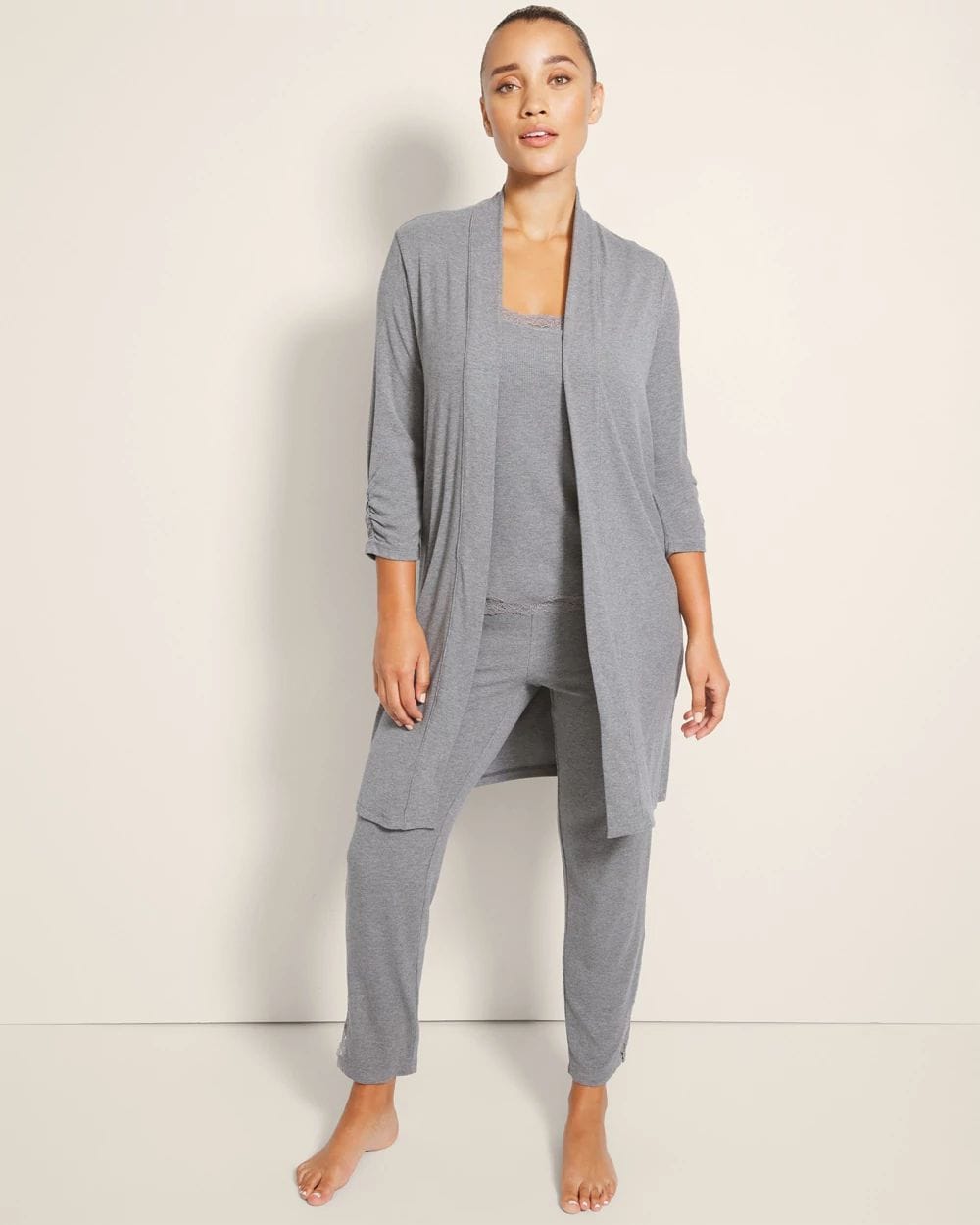 Rib Long-Sleeve Pajama Cardigan | Soma